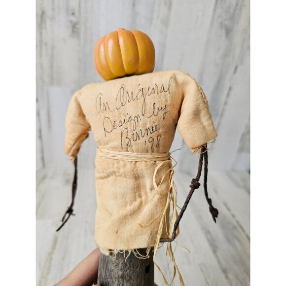 Vintage bonnie artisan skeleton pumpkin Halloween decor unique original design d - Picture 7 of 10